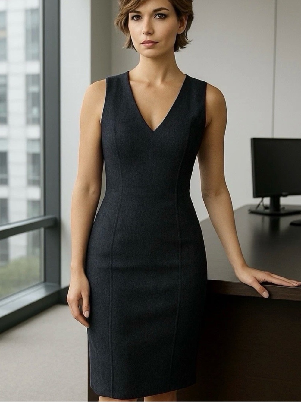 Denim Polo Ralph Lauren Black Fitted Dress NWT Sz 4 Bodycon Jean